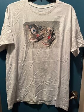Converse White Short Sleeve Tee with Vintage Sneaker Graphic